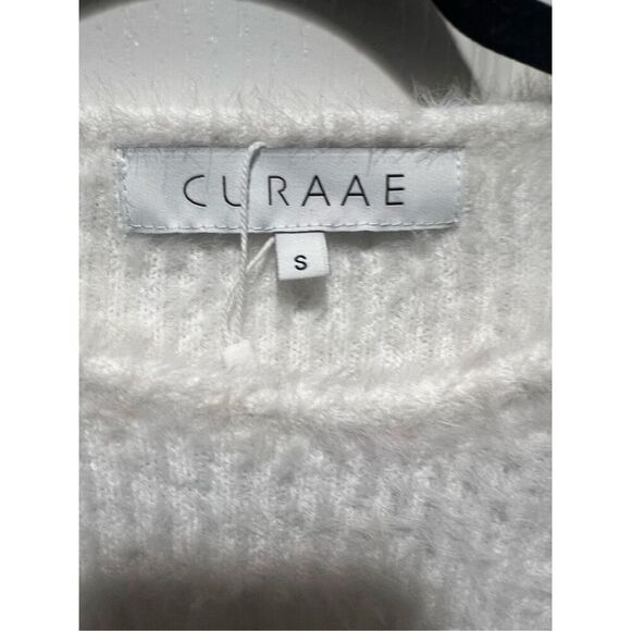 Curaae Women's Sweater Crop Fuzzy Sweater Sweater for Women in White size Small - Picture 3 of 3